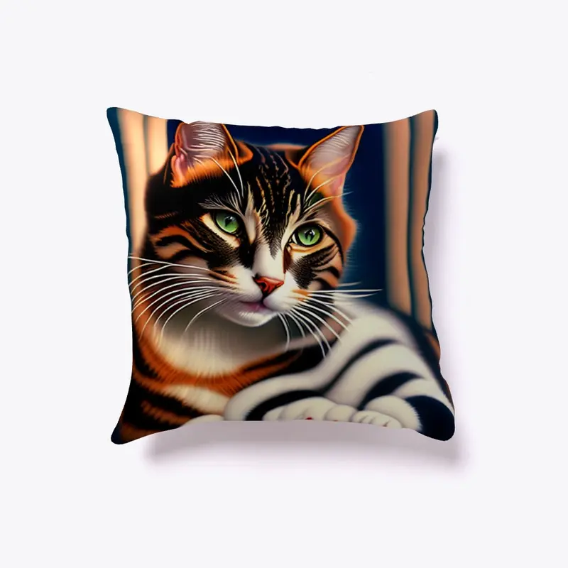 Cute cat miaw pillow design 